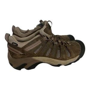 Keen Voyageur Brown Leather Hiking Shoes Women Size 9 Outdoor Boots Vented
